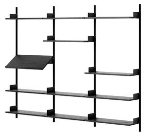 NEW WORKS Policová sestava Display, Black Ash / Black