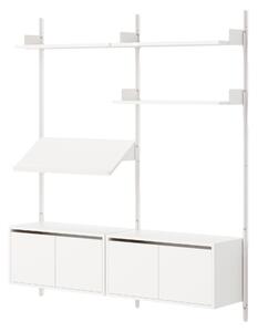 NEW WORKS Policová sestava Living Cabinets Low w. Doors, White / White