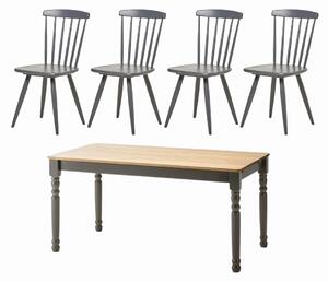 Jídelní set Marckeric Joyce stůl + 4 židle šedý (Nábytek do jídelny)