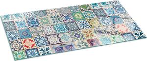 Sklenný podlahový panel 125x50 cm - Krbový panel ze skla - Krbový panel ze skla - Ochranné sklo - Ochranný panel proti jiskrám - Sklenný podlahový panel proti ohni - Tepelná ochrana - Ochrana podlahy ze skla - Mozaikový vzor na dladicích