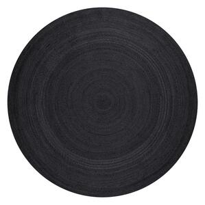 Černý oboustranný/ručně tkaný jutový kulatý koberec ø 200 cm Braided – Hanse Home