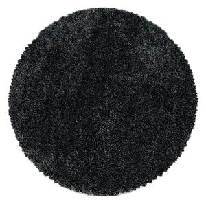 Antracitový kulatý koberec ø 120 cm Fluffy – Ayyildiz Carpets
