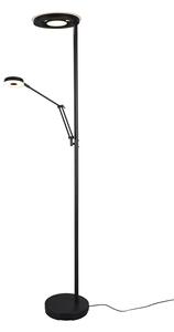 TRIO 424210332 BARRIE stojací lampa dotyková LED D300mm 32W/4000lm, 6W/600lm 2700-3350-4000K matná černá, stmívatelné