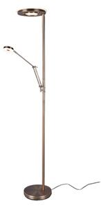 TRIO 424210304 BARRIE stojací lampa dotyková LED D300mm 32W/4000lm, 6W/600lm 2700-3350-4000K staromosazní, stmívatelné