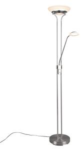 TRIO R40073507 ORSON stojací lampa LED 30W/2400lm, 5W/400lm 3000K, matný nikl, alabaster, stmívatelné