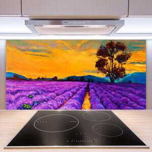 Kuchyňský skleněný panel Pole Krajina 120x60 cm