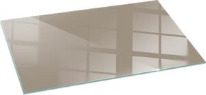 Sklenná podkladová deska pro 100x50 cm - kamna - krbová deska sklenná - ochranné sklo - ochranná deska proti jiskrám - sklenná podkladová deska ohnivzdorná - tepelná ochranná deska - ochrana sklenné podkladové desky - barva hndá