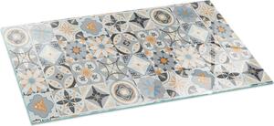 Sklenný podlahový panel 100x50 cm - Krbový panel ze skla - Krbový panel ze skla - Ochranné sklo - Ochranný panel proti jiskrám - Sklenný podlahový panel proti ohni - Tepelná ochrana - Ochrana podlahy ze skla - Mozaikový vzor v dladicích