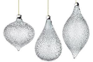 Bizzotto Set šesti šedých vánočních ozdob Saturno Ø7/8 cm