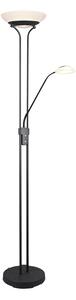 TRIO R40073532 ORSON stojací lampa LED 30W/2400lm, 5W/400lm 3000K, matná černá, alabaster, stmívatelné