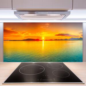 Kuchyňský skleněný panel Moře Slunce Krajina 120x60 cm