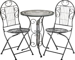 Kobolo sedací souprava 1 stl 2 idle mozaikový Imitace - kovová erná terasa balkon zahradní nábytek set zahradní stl sedací souprava lounge venkovní nábytek lounge deco