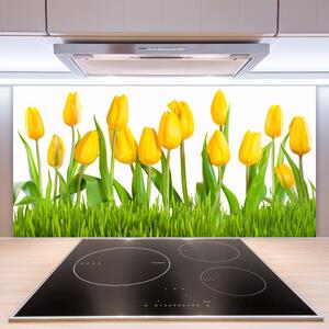 Kuchyňský skleněný panel Tulipány 125x50 cm