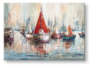 Malovaný obraz na stěnu LODE 1 díl - 70x50 cm - 70×50 cm / Klasický 2 cm