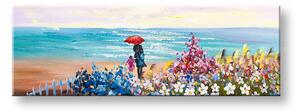 Malovaný obraz na stěnu PLÁŽ 1 díl - 120x40 cm - 120×40 cm / Klasický 2 cm