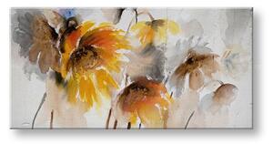 Malovaný obraz na stěnu KVĚTINY 1 díl 100x50 cm - 100×50 cm / Klasický 2 cm