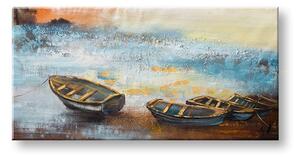 Malovaný obraz na stěnu LODĚ 1 díl 100x50 cm - 100×50 cm / Klasický 2 cm