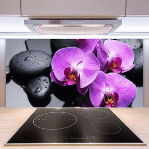 Kuchyňský skleněný panel Květ Kameny 125x50 cm