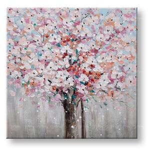Malovaný obraz na stěnu STROM 1 díl 60x60 cm - 60×60 cm / Klasický 2 cm