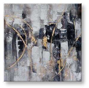 Malovaný obraz na stěnu ABSTRAKT 1 díl 80x80 cm - 80×80 cm / Klasický 2 cm
