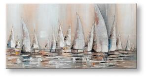 Malovaný obraz na stěnu PLACHETNICE 1 díl 140x70 cm - 140×70 cm / Klasický 2 cm