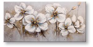 Malovaný obraz na stěnu KVĚTINY 1 díl 100x50 cm - 100×50 cm / Klasický 2 cm
