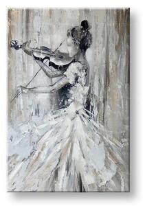 Malovaný obraz na stěnu HUSLISTKA 1 díl 80x120 cm - 80×120 cm / Klasický 2 cm