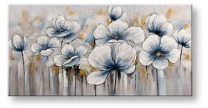 Malovaný obraz na stěnu KVĚTINY 1 díl 100x50 cm - 100×50 cm / Klasický 2 cm