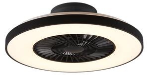 TRIO R62672132 HALMSTAD stropní svítidlo s ventilátorem LED D593mm 40W/3000lm 3000-6500K matná černá, stmívatelné, dálkový ovladač