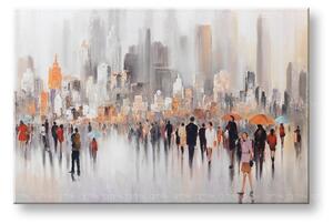 Malovaný obraz na stěnu MĚSTO 1 díl 120x80 cm - 120×80 cm / Klasický 2 cm