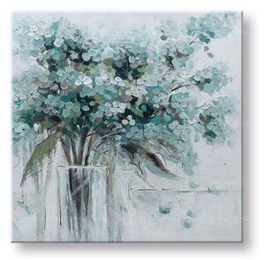 Malovaný obraz na stěnu KV��TINY VE VÁZE 1dílný 70x70 cm - 70×70 cm / Klasický 2 cm