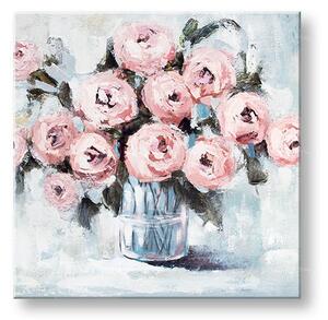 Malovaný nástěnný obraz KVĚTINY VE VÁZE 1dílný 70x70 cm CWF1946HE1