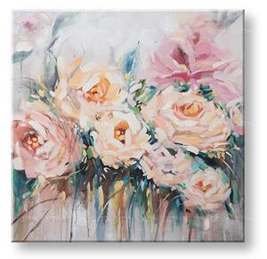 Malovaný obraz na stěnu KVĚTINY 1 díl - 100x100 cm - 100×100 cm / Klasický 2 cm