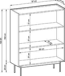 Komoda, prádelník Kelowna KD97 - ervená, dub - íka 97 cm, výka 122 cm, hloubka 37 cm