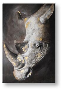 Malovaný obraz na stěnu NOSOROŽEC 1 díl - 80x120 cm - 80×120 cm / Klasický 2 cm