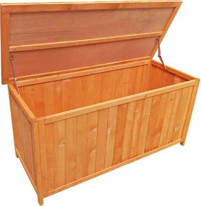 Wiltec devný zahradní box 127 x 55 x 60 cm úloný box s víkem zahradní skíka na náadí hraky polstrovaný box smrkové dřevo