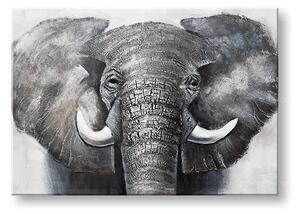 Malovaný obraz na stěnu SLON 1 díl - 100x70 cm - 100×70 cm / Klasický 2 cm