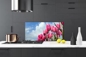 Kuchyňský skleněný panel Tulipán 100x50 cm