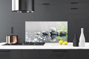 Kuchyňský skleněný panel Kameny Tráva Umění 120x60 cm