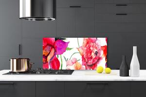 Kuchyňský skleněný panel Květiny Umění 125x50 cm