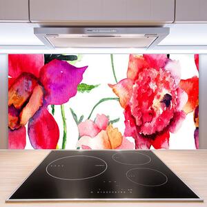 Kuchyňský skleněný panel Květiny Umění 125x50 cm