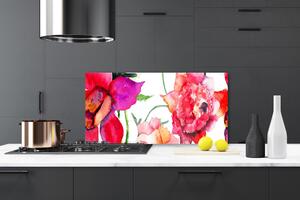 Kuchyňský skleněný panel Květiny Umění 120x60 cm