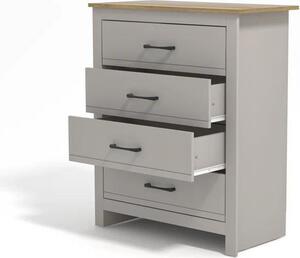 Komoda Galano se 4 zásuvkami moderní edá devná deska 79x95x39 cm