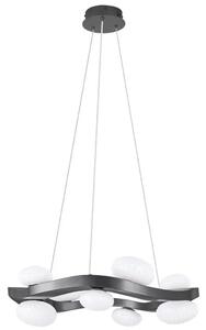 Nova Luce Tmavě šedé kovové závěsné LED světlo Severo 61 cm
