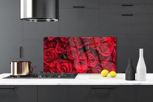 Skleněné obklady do kuchyně Červené Růže Květiny Příroda 125x50 cm