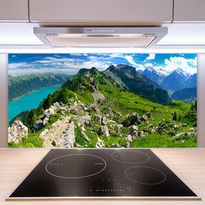 Skleněné obklady do kuchyně Louka Hory Krajina Příroda 125x50 cm