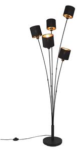 TRIO R46335979 TOMMY stojací lampa 5xE14 matná černá