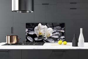 Skleněné obklady do kuchyně Kameny Zen Bílá Orchidej 125x50 cm