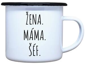 Plecháček s potiskem Žena máma šéf Objem: 330 ml