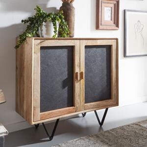 FineBuy píborník 80x75x35cm masiv kamenná komoda píborník s dvíky moderní